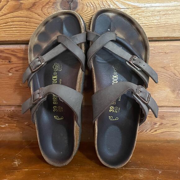 Birkenstock Mayari Women's Saddle Brown Leather Sandals Size 39/8 - Picture 2 of 6